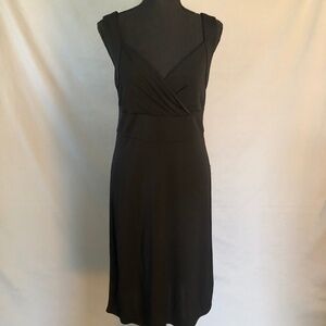 Black Ann Taylor Loft V-Neck Slip Dress